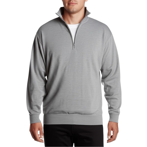 Men's Club Room XL Zip Collared Pullover Sweater - Picture 1 of 15